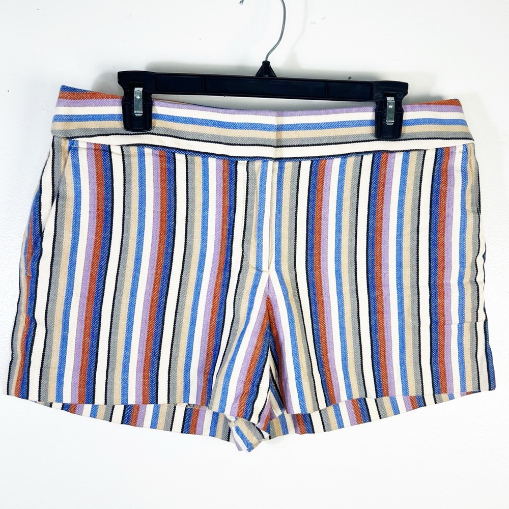LOFT Women's Size 8 Striped Bermuda The Riviera Short Cotton / Linen